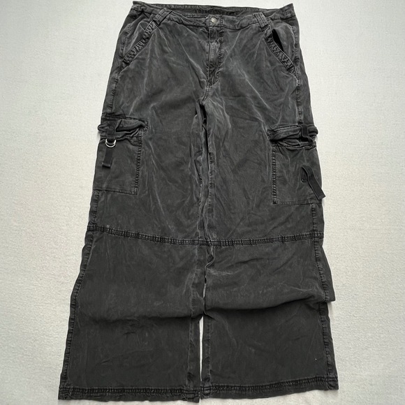 American Eagle By Payless Pants - Vintage Y2K American Eagle Baggy Cargo Pants Wide Leg Black Womens 14